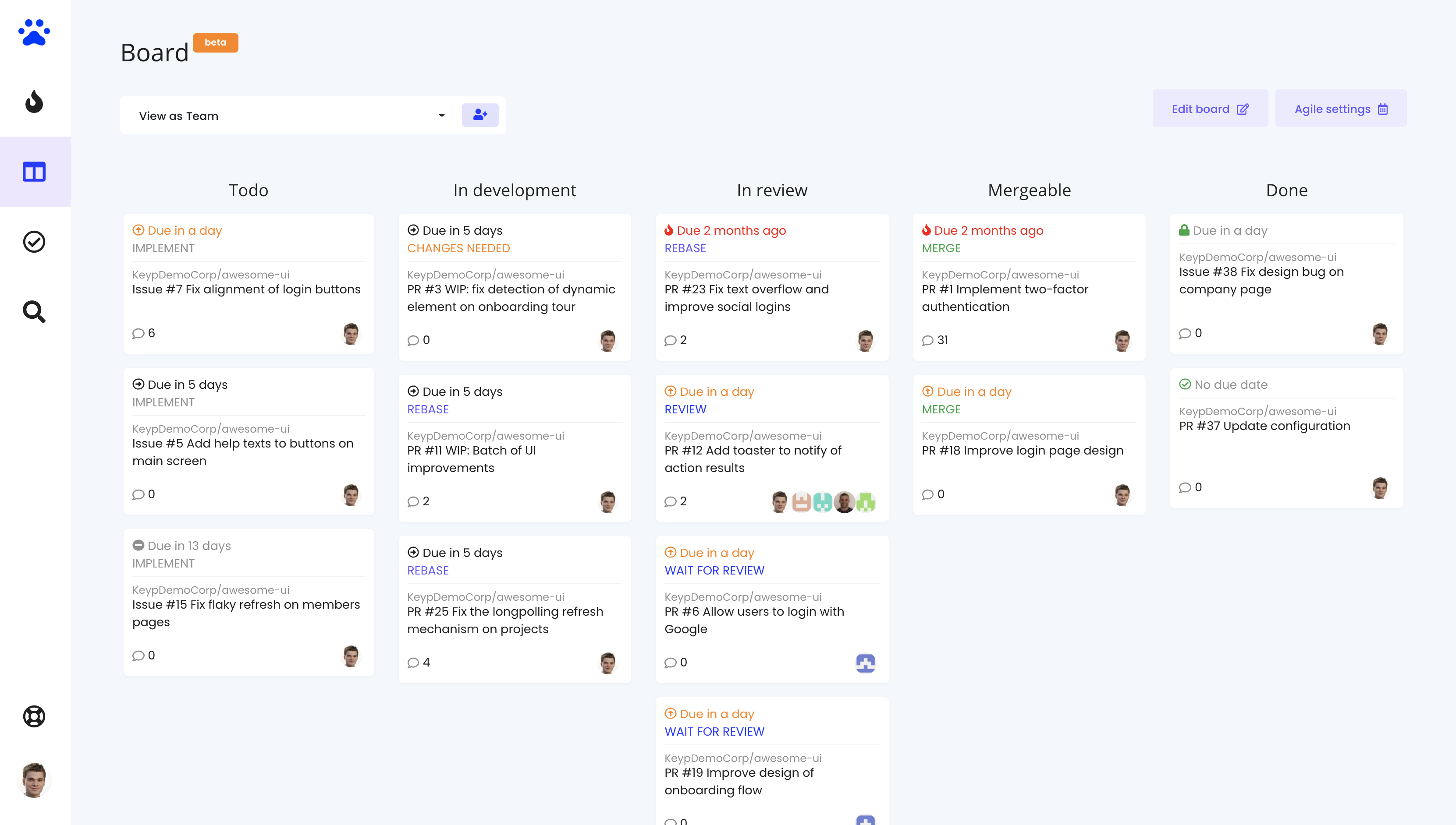 Agile Board for developers